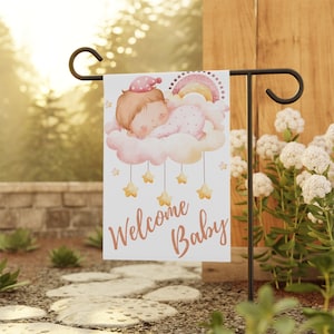 Welcome Baby Girl Garden Flag