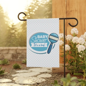 Baby Boy Baby Shower Garden Flag