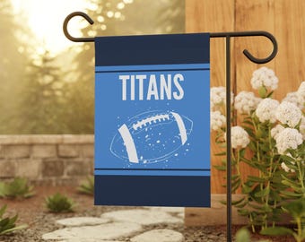 Titans Team Football Striped Logo Garden Flag
