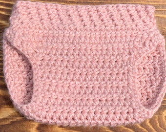 Pink Diaper Cover, Crocheted Diaper Cover, Baby Girl Diaper Cover