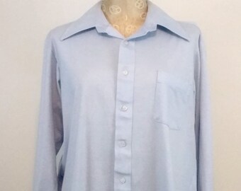 Vintage Cotton Royale by Van Heusen Light Blue Men's Shirt