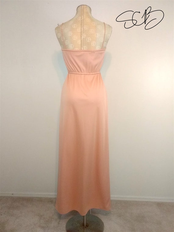 Vintage 1970s Trolley Car 2 Piece Peach Pink Jack… - image 9