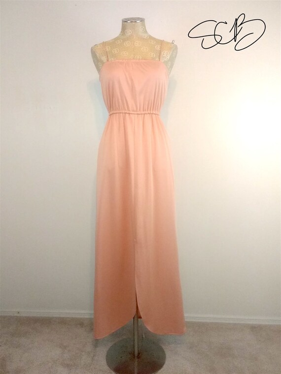 Vintage 1970s Trolley Car 2 Piece Peach Pink Jack… - image 7