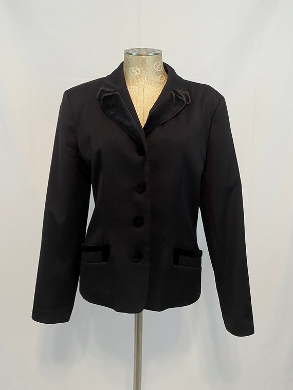 Vintage 1980s Harve Benard Black & Velvet Blazer, 