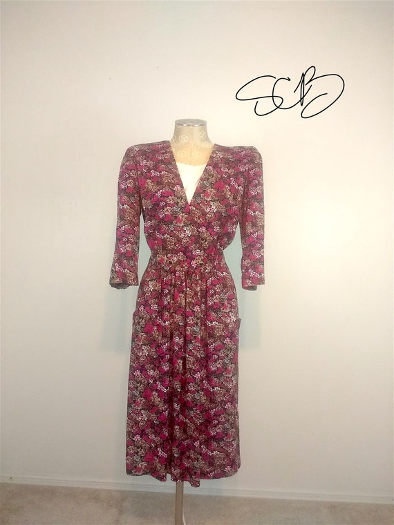 Vintage 1990s Breli Originals Rose Floral Dress - image 1