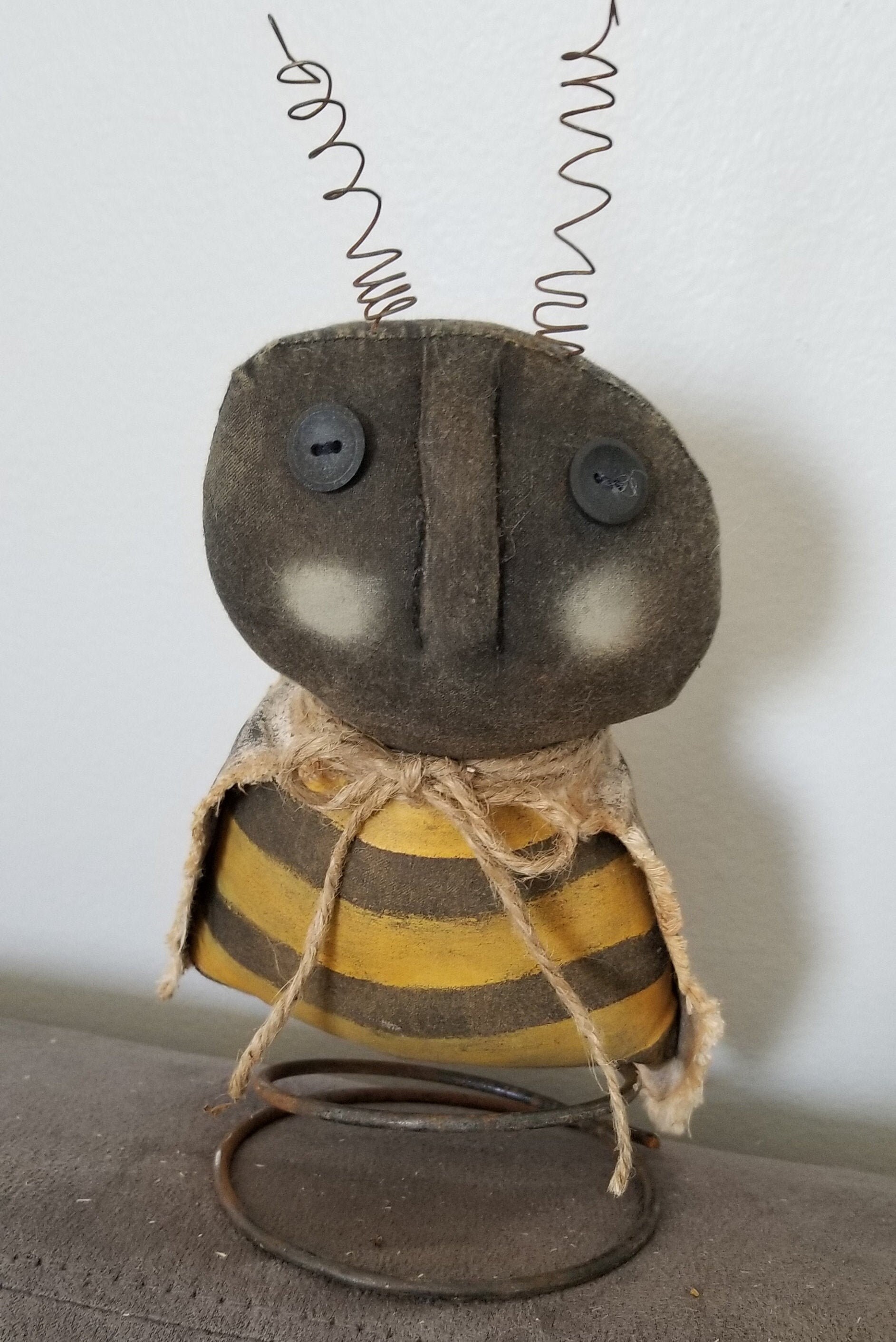 Primitive Country Style Woolly Sheep with Rusty Bell