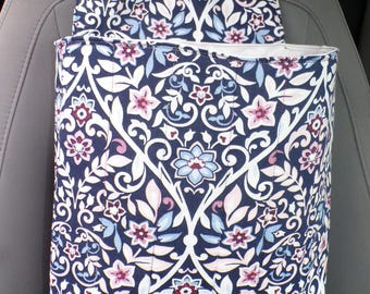 Floral Garden Car Trash Bag: Waterproof Hanging Organizer