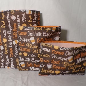 Coffee Print Reusable Snack Bags: Eco-Friendly Cotton Sandwich Bags