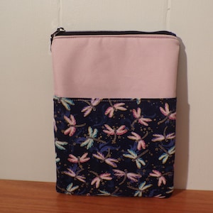 E-Reader Sleeve Zipper Kindle Sleeve with pocket Book Lover Gift  Book sleeve Dragonfly Padded Kindle Sleeve