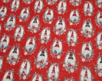 Cotton Fabric- Holiday Gnome Portraits from Hanging With My Gnomies Collection by 3 Wishes- You Choose the Cut