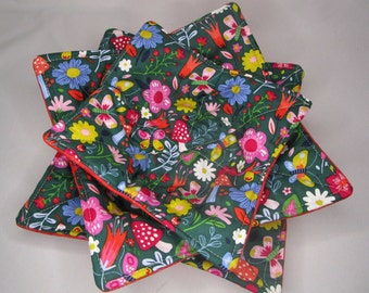 Microwavable Bowl Cozies Plate Cozies Butterfly Garden bowl Cozy Plate Cozies fabric bowl cozies pot holder