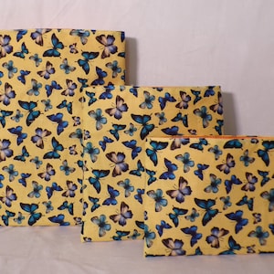 Butterfly Reusable Snack & Sandwich Bag Set: Eco-Friendly Cotton