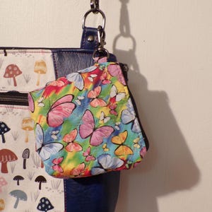 mini coin purse Keychain Ear Bud Pouch Fabric Air Pod Case Butterfly Mini Wallet pouch