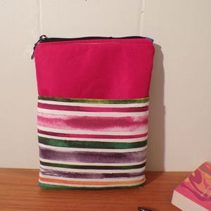 Tasche für E-Reader Reißverschluss Kindle Tasche mit Tasche Buch-Liebhaber-Geschenk Buchhülle Regenbogen Streifen Gepolsterte Kindle-Hülle