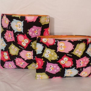 Reusable Snack Bag: Eco Friendly Cotton Owl Print