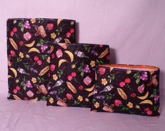 Eco Friendly Bag Reusable Snack Bag  Reusable Sandwich Bag  Treat Bag  sandwich bag  zero waste bag Food Jam reusable bag