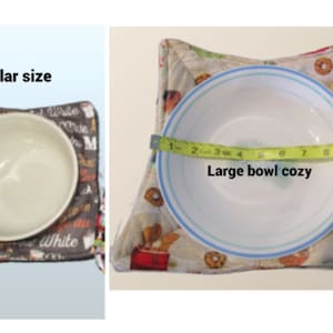 Microwavable Bowl Cozies Soup Bowl Cozies pot holder fabric bowl cozy Bowl Cozies pot holder image 2