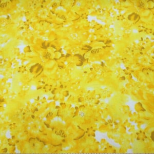 Faded Floral Lemon  yellow color cotton Fabric yellow flower fabric by the yard