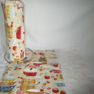 Reusable Paper Towels/ Unpaper towels/Eco-friendly Kitchen/ Reusable Cloth Towels with Zero Waste-12p-10”x12”-2 ply- Kitchen theme
