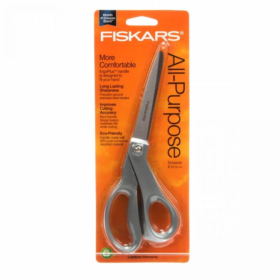 Fiskars All-purpose Sewing Scissors 8in Bent Performance Scissor-comfortable  Ergoplus Handle Fabric Scissor 