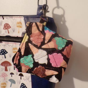 mini coin purse Keychain Ear Bud Pouch Fabric Air Pod Case  Ice Cream Cone Mini Wallet pouch