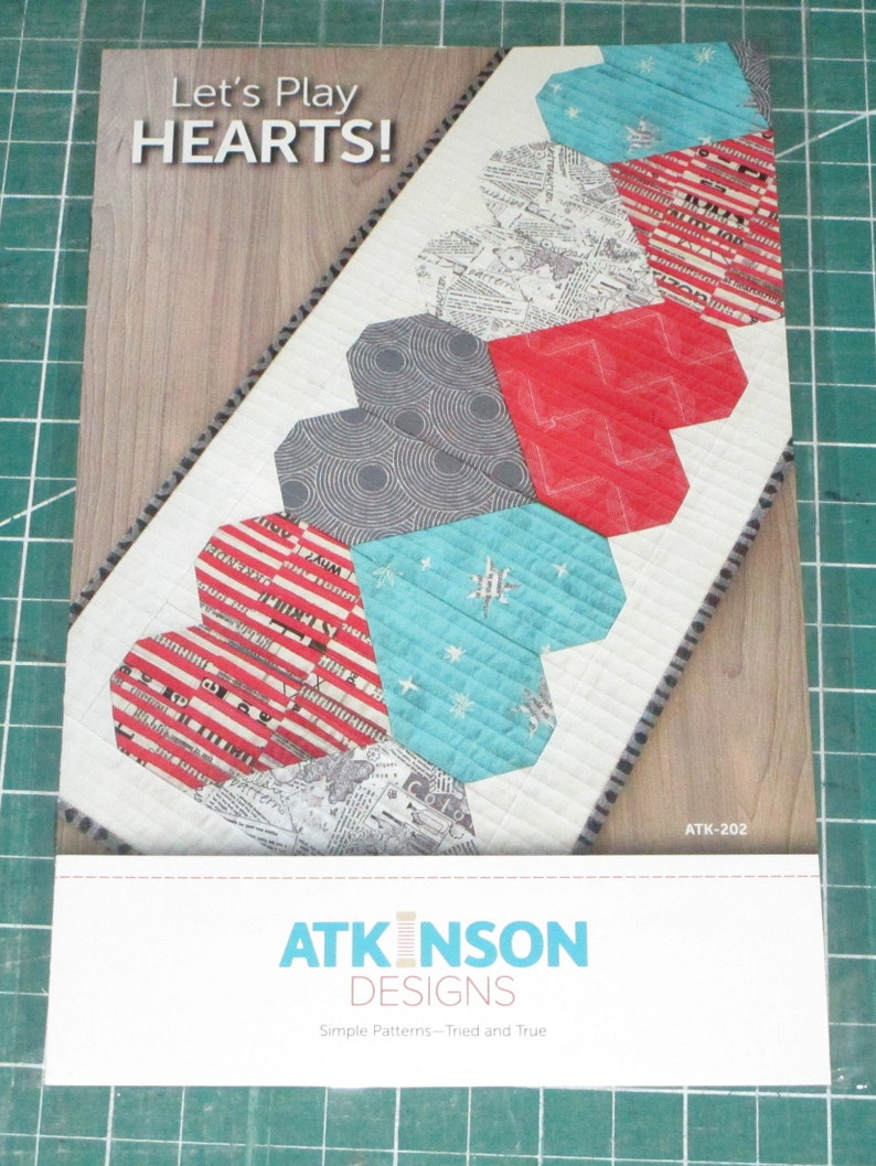 Let's Play Hearts Quilt Pattern Atkinson Designs Table Etsy