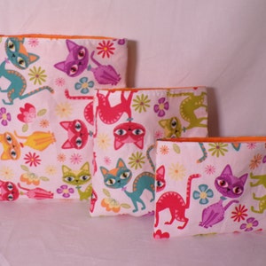 Rainbow Cats Reusable Snack Bag: Eco Friendly Cotton Sandwich Bag