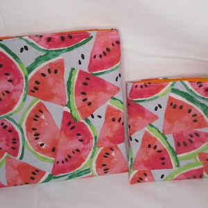 Eco Friendly Bag Reusable Snack Bag  Reusable Sandwich Bag  Treat Bag  sandwich bag  zero waste bag Watermelon  reusable bag