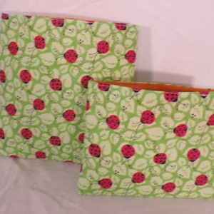 Eco Friendly Bag Reusable Snack Bag  Reusable Sandwich Bag  Treat Bag  sandwich bag  zero waste bag green  ladybug reusable bag