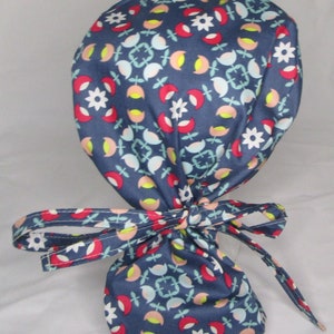 Ponytail scrub cap, Surgical cap women, Surgical cap with ponytail, women scrub caps, Dentist surgery cap- Heritage Medals scrub cap