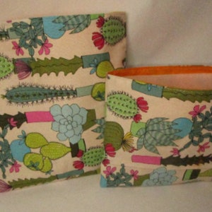 Cactus Reusable Snack Bag: Eco Friendly Cotton Sandwich Bag