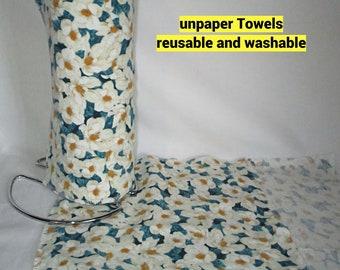 Unpaper towels/ Paperless Towels/Eco-friendly Kitchen/ Reusable Cloth Towels with Zero Waste-6p / 12p-10”x12”-1 ply -Magnolias