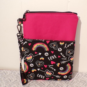 E-Reader Sleeve Zipper Kindle Sleeve with pocket Book sleeve Heart & love Padded Kindle Sleeve with wristlet