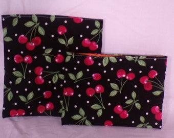 Eco Friendly Bag Reusable Snack Bag  Reusable Sandwich Bag  Treat Bag  sandwich bag  zero waste bag Cherry reusable bag