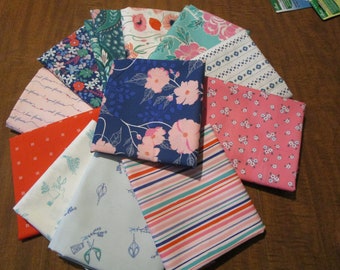 Fat Quarter Fabric Bundle -Flowerette -AGF Studios for Art Gallery Fabrics- 12 pieces fabric bundle