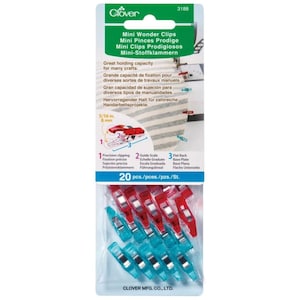 Clover Mini Wonder Clips - 20 ct. - Red and Blue