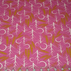 Naktis Cirsium Cotton Fabric: Lugu Collection, Pink Floral Quilt Fabric
