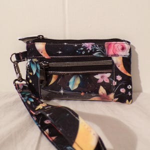Double Zip Pouch Wristlet small Devon pouch ID  Wallet Coin Purse