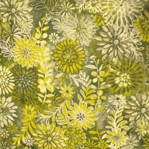 Floral Cotton Fabric: Green Forest Print, 35 inch