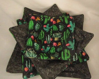 Microwavable  bowl Cozies Plate Cozies   Cactus B allover bowl Cozy Plate Cozies fabric bowl cozies pot holder