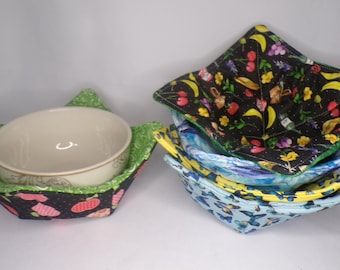 Microwavable Bowl Cozies Soup Bowl Cozies pot holder  Reversible bowl cozies bowl cozie potholder