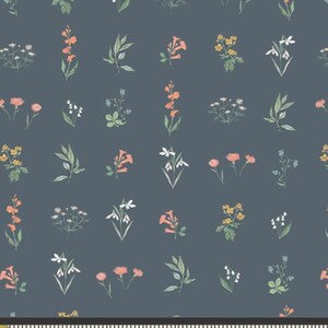 Floral Cotton fabric Botanical Study soft  Picturesque Art Gallery Fabrics  fabric by the half yard