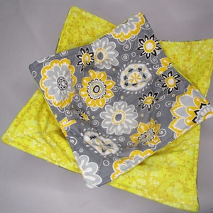 Bowl Cozie Soup Bowl Cozy pot holder fabric bowl cozy Yellow floral bowl cozies plate cozies pot holder