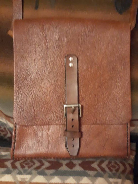 leather vertical messenger bag