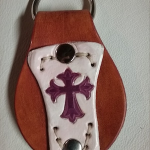 Violet Leather Key Chain