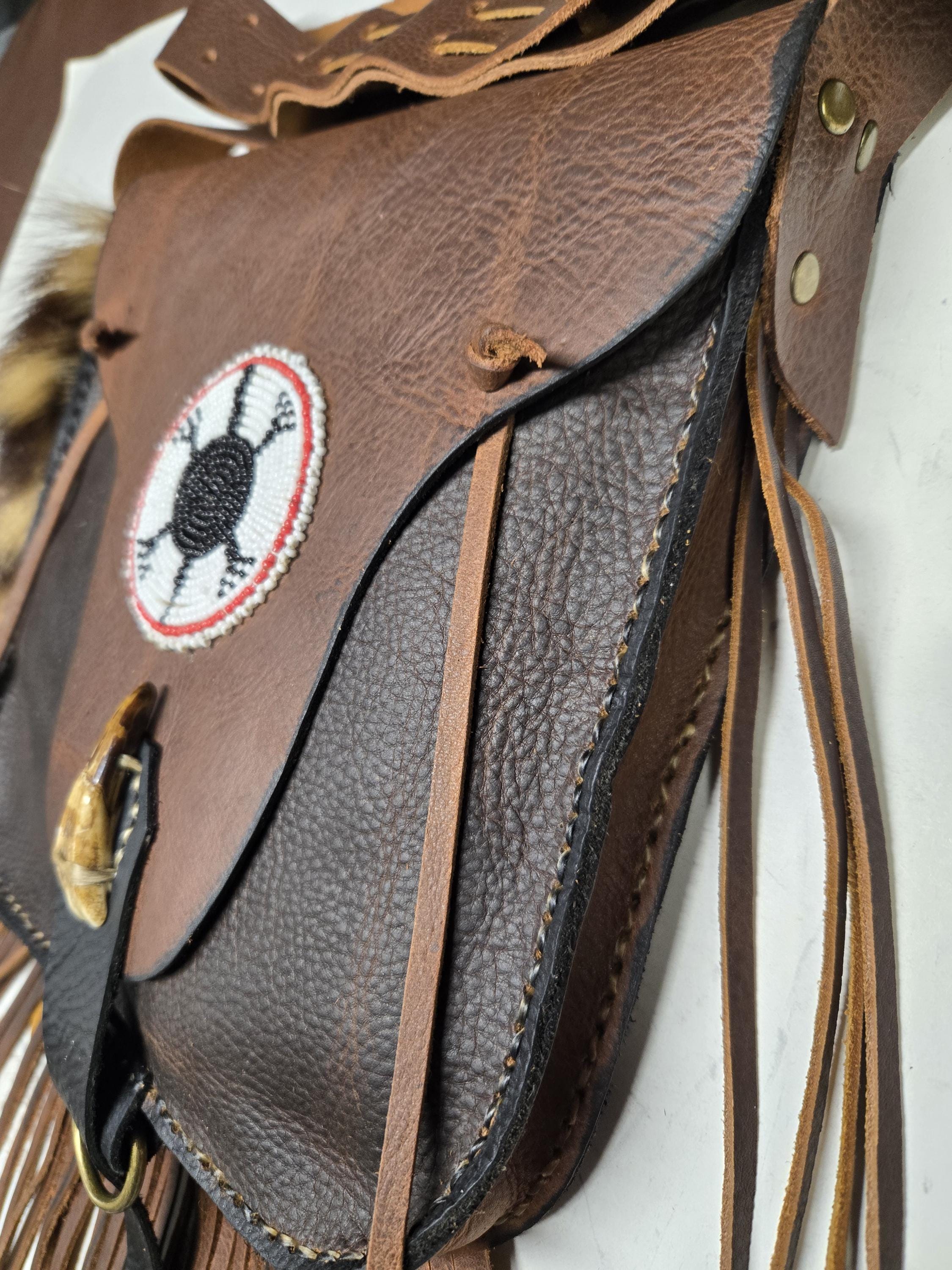 Mountain Man Possibles Bag W/ Moose Tooth, Turtle Medallion