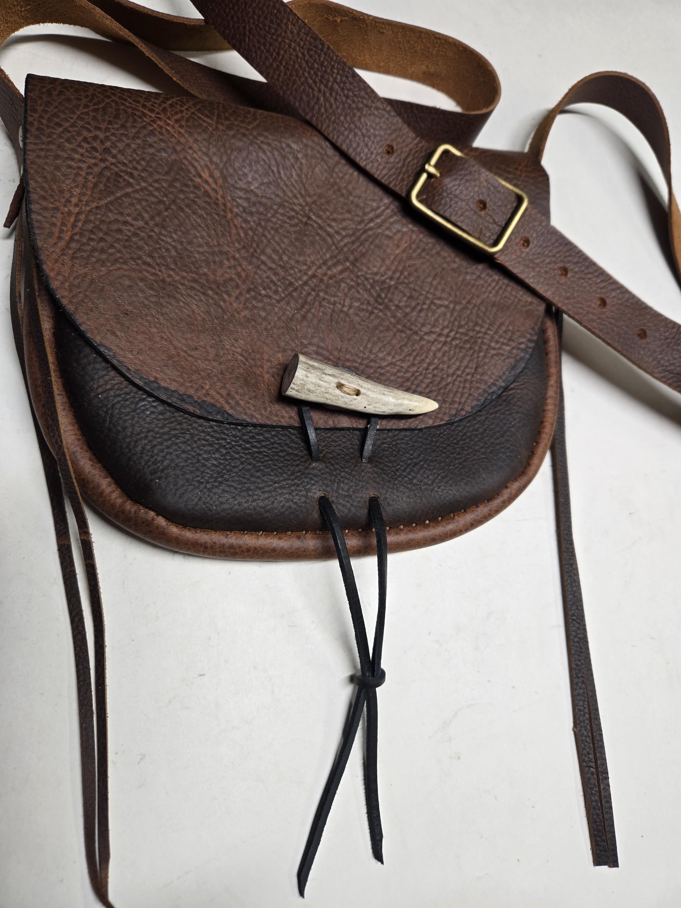 Leder Jagdtasche Tasche Nubukleder Leather Hunting Bag Brown