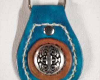 Tribal Concho Leather Key Chain