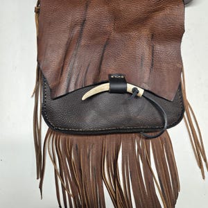 Mountain Man Fringed Possibles Bag with Antler Tip Closure