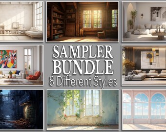 8 Zoom Backgrounds Sampler Bundle | Zoom Background Office | Zoom Background Home Office | Zoom Backgrounds | Virtual Background | Backdrops